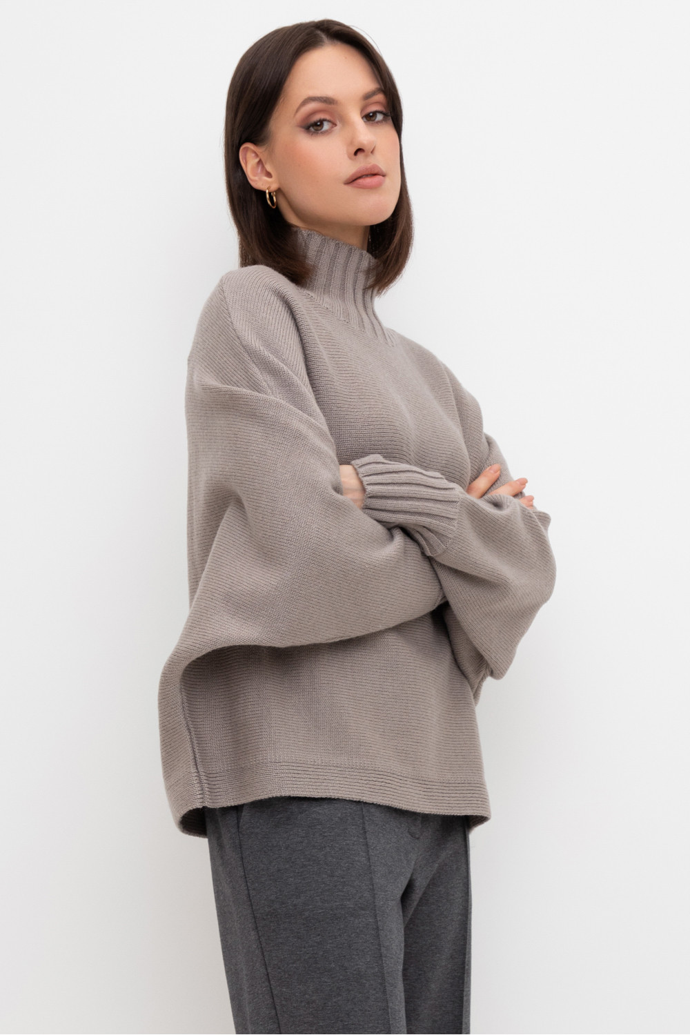 Джемперы женские для мам, артикул: ЕВ 30140/24ш, цвет: светло-серый5, фото 3