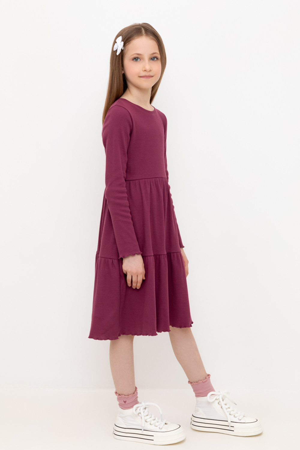 Платье для девочки, артикул: КР 5820, цвет: бордовый, фото 3