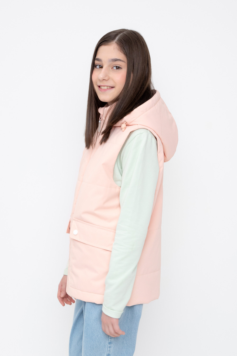 Жилет для девочки, артикул: ВК 35011/7 ГР, цвет: розовый, фото 3