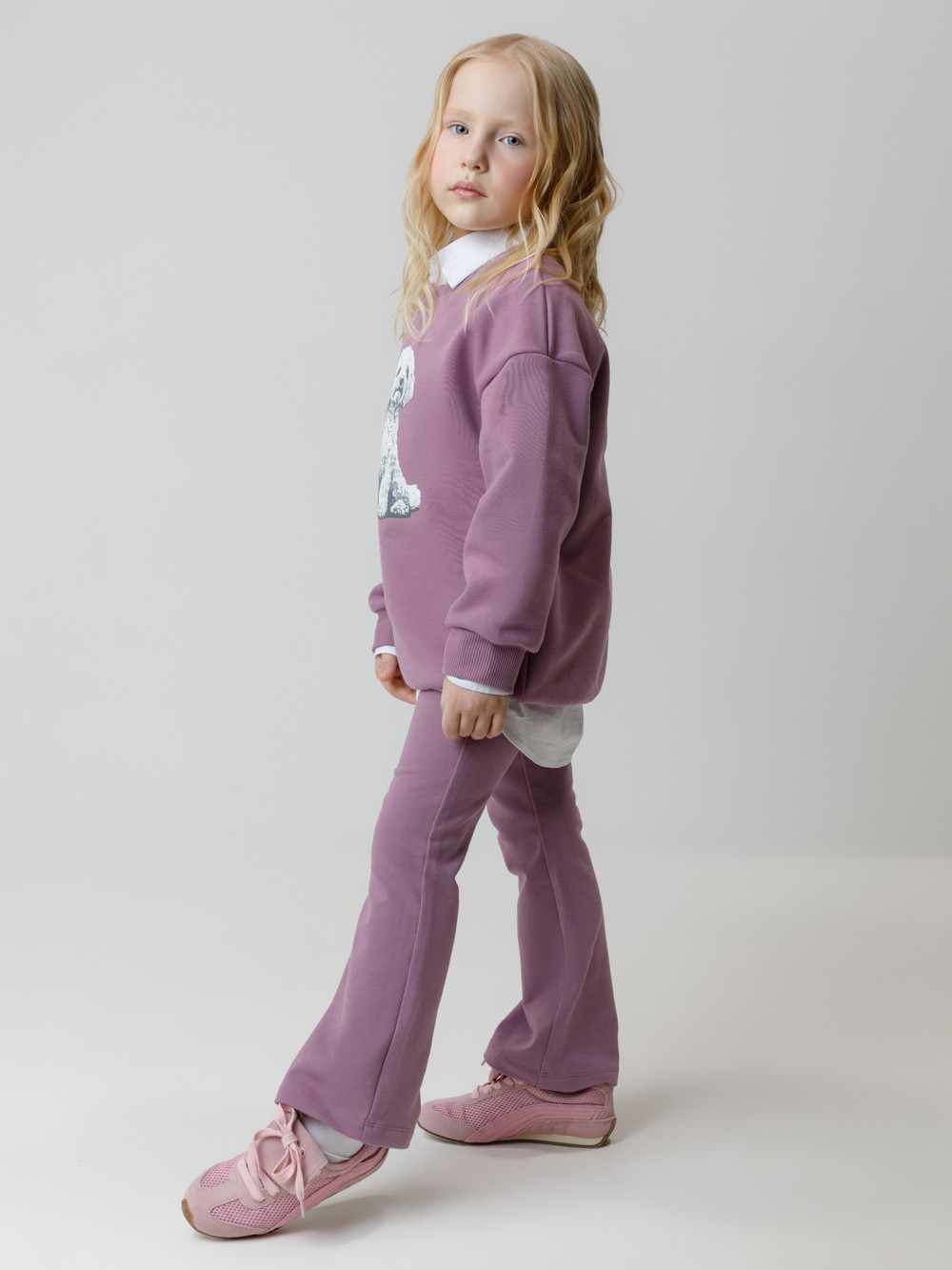Брюки для девочки, артикул: КР 400871, цвет: фиолетовый, фото 3