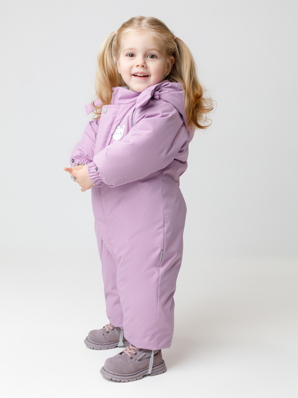 Комбинезоны утепленные для девочки, артикул: ВК 60132/1 УЗГ, цвет: фиолетовый, фото 3