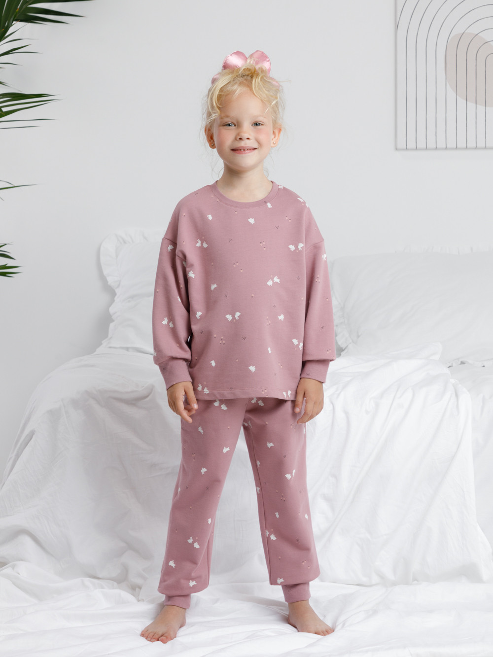 Пижама для девочки, артикул: К 1587, цвет: розовый, фото 3
