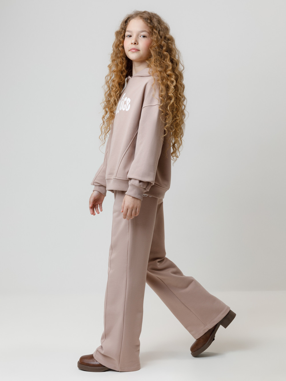 Брюки для девочки, артикул: КР 400846, цвет: кофейный, фото 3