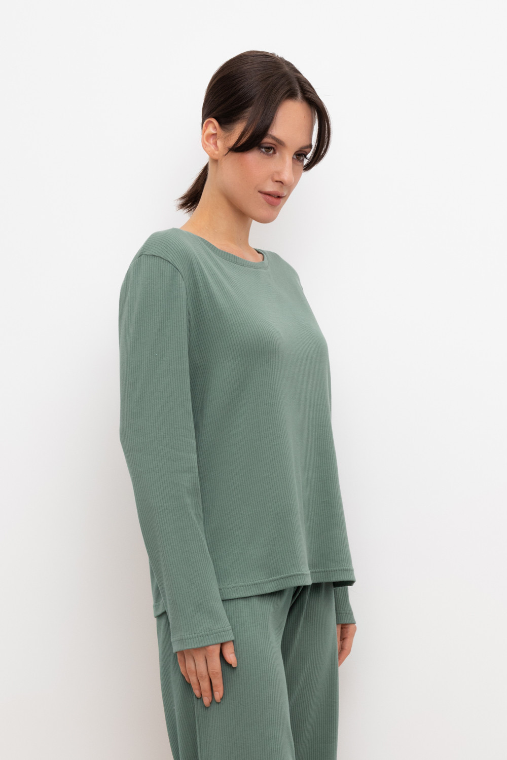 Джемперы для дома для мам, артикул: Е 30094, цвет: зеленый, фото 3