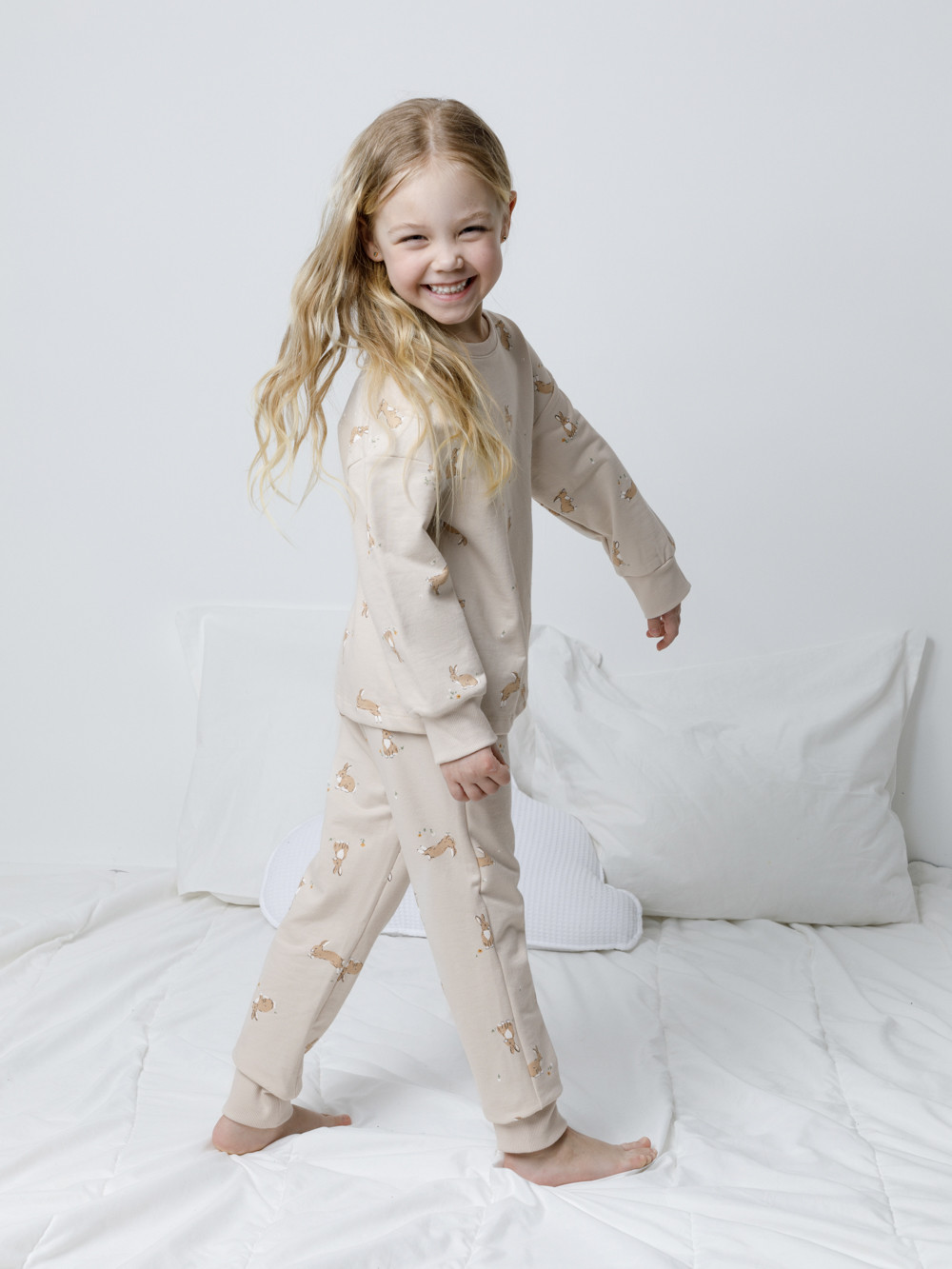 Пижама для девочки, артикул: КП 1611, цвет: бежевый, фото 3