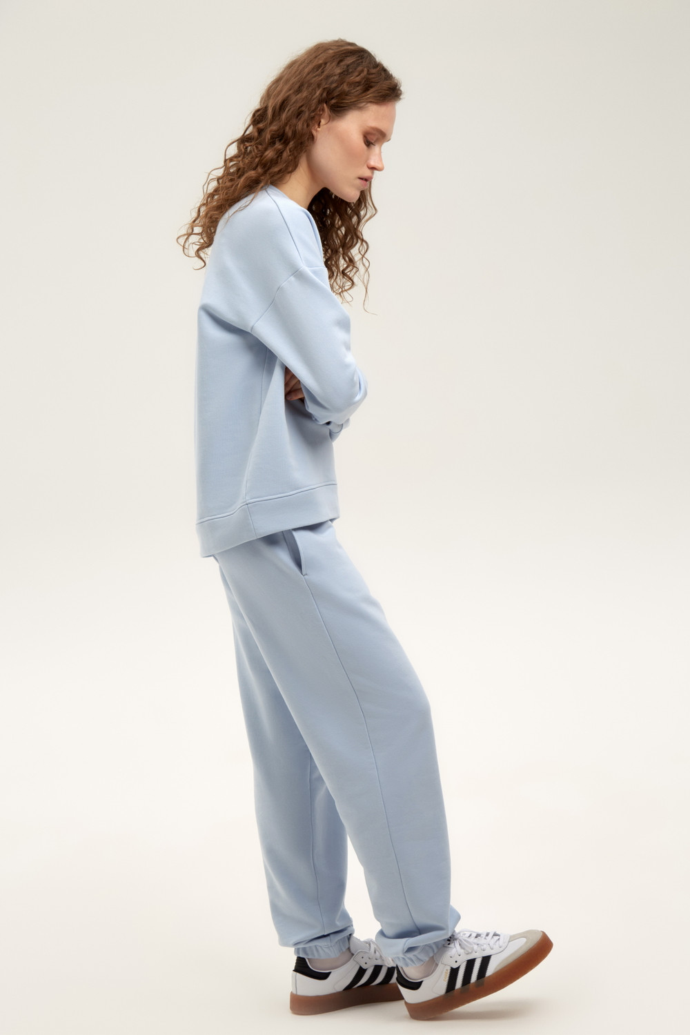 Брюки женские для мам, артикул: ЕВТ 4097, цвет: голубой, фото 3