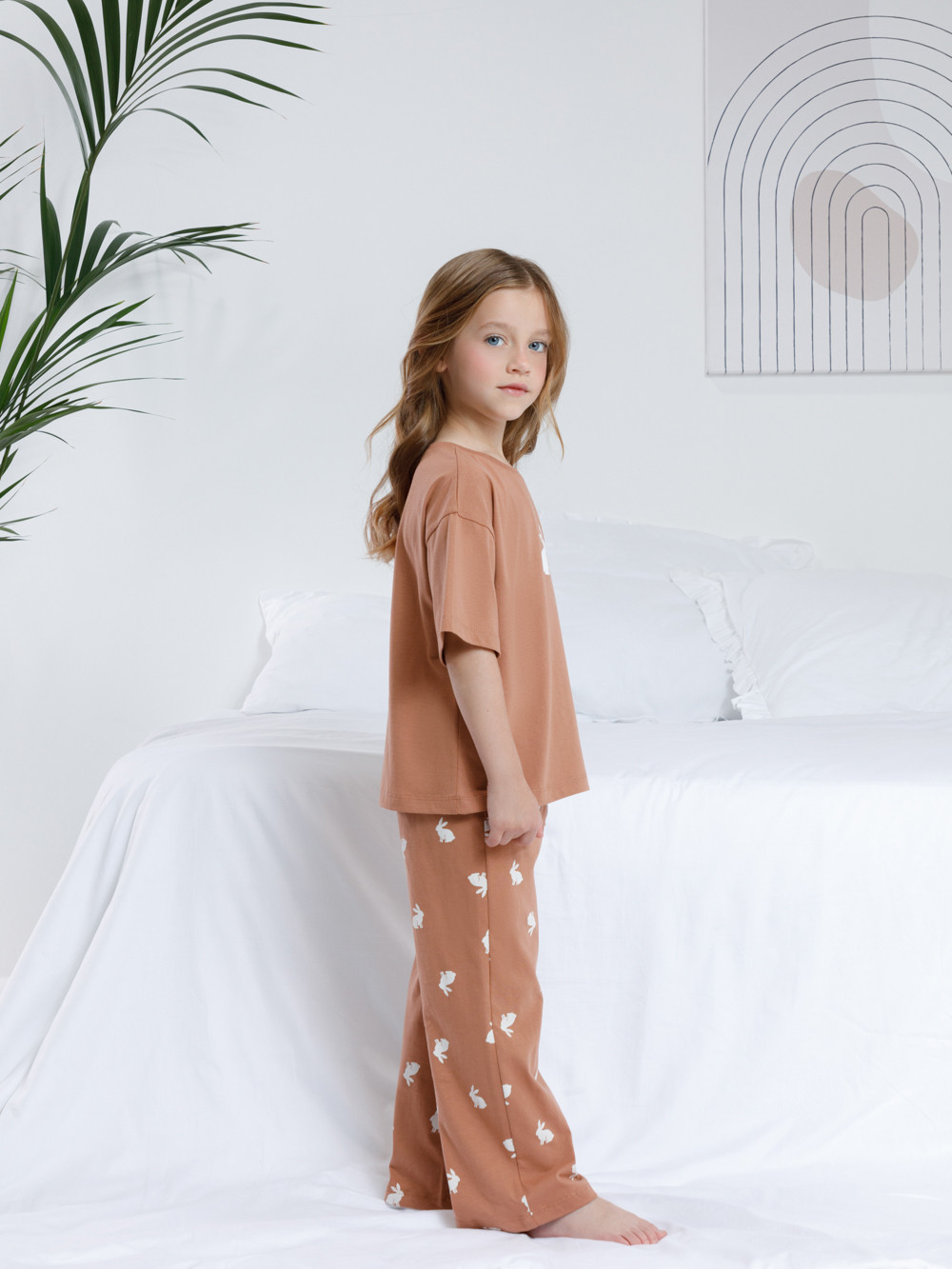 Пижама для девочки, артикул: МП 1657, цвет: кофейный, фото 3