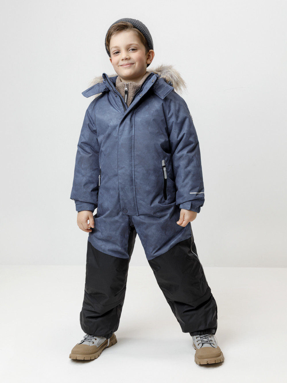 Комбинезоны утепленные для мальчика, артикул: ВК 60120/н/10 ГР, цвет: синий, фото 2