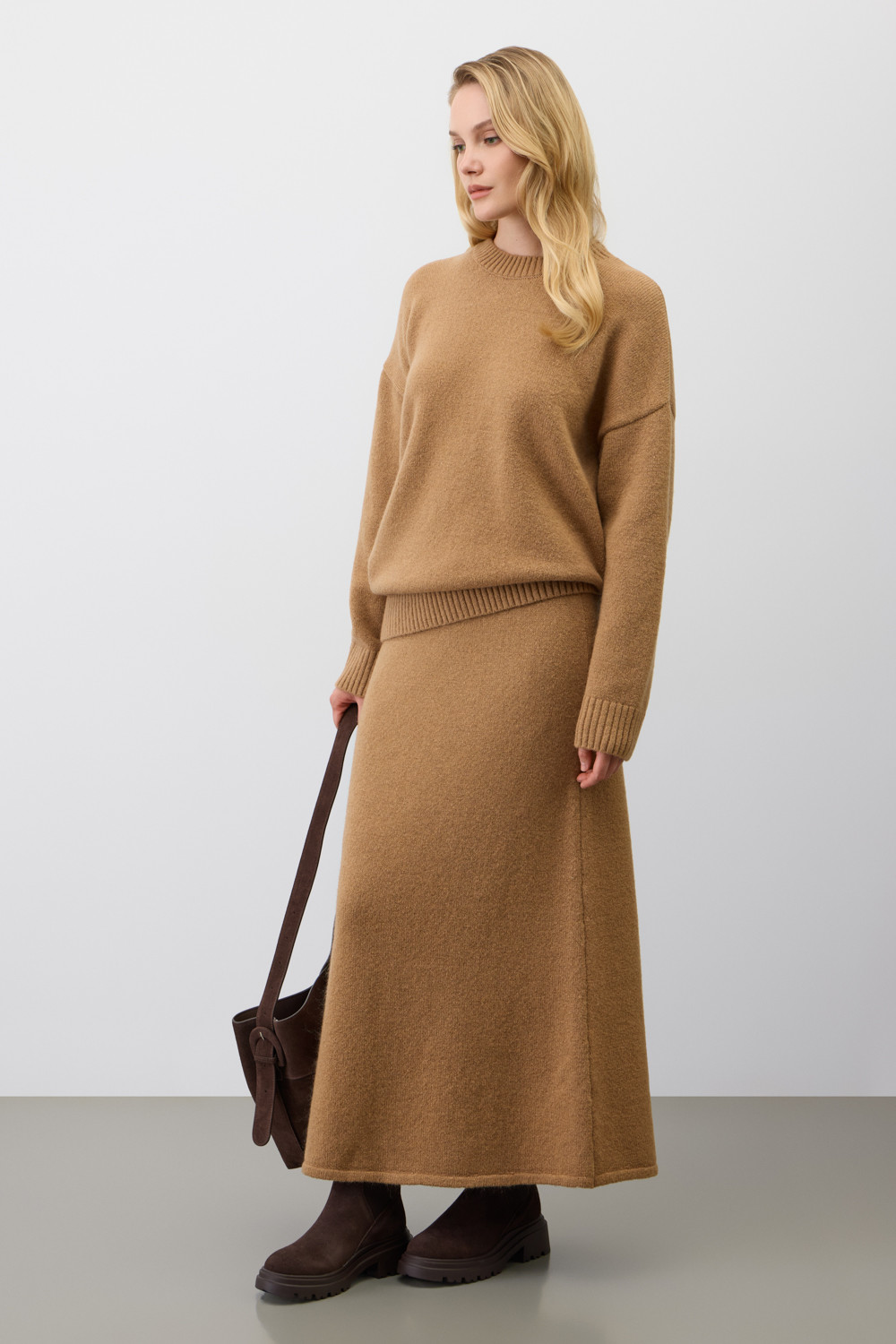 Юбки женские для мам, артикул: ЕВ 741/ш, цвет: коричневый, фото 3