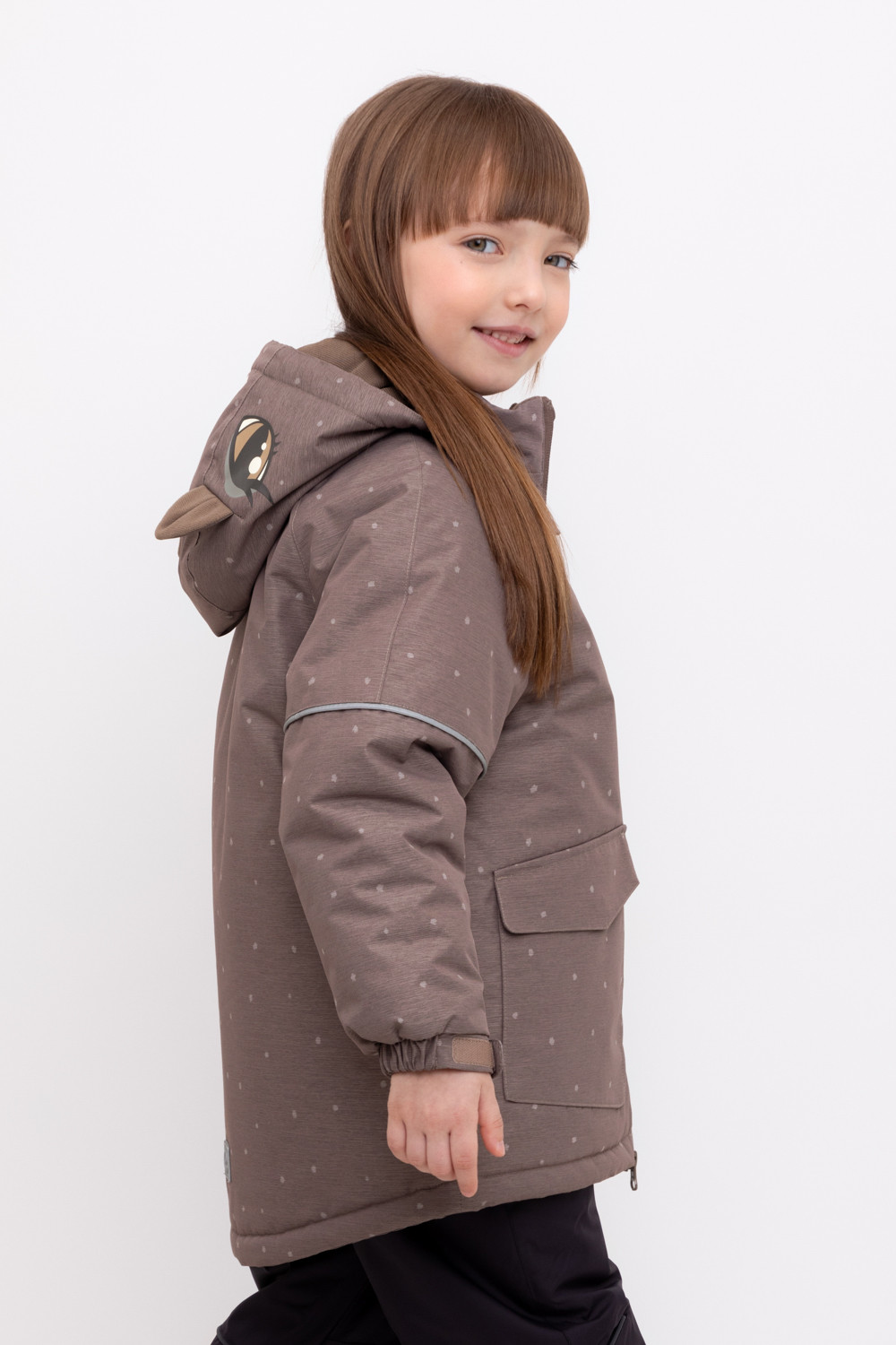 Куртка для девочки, артикул: ВК 38114/н/2 ГР, цвет: коричневый, фото 3