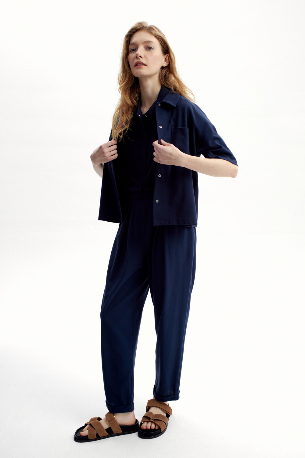 Брюки женские для мам, артикул: ЕВТ 4132, цвет: синий, фото 3