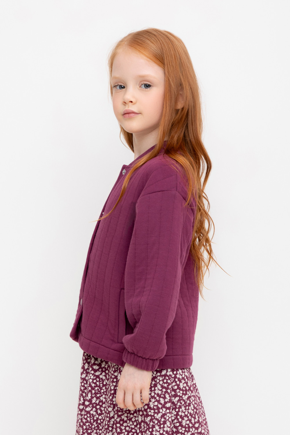 Жакет для девочки, артикул: КР 302573, цвет: бордовый, фото 3
