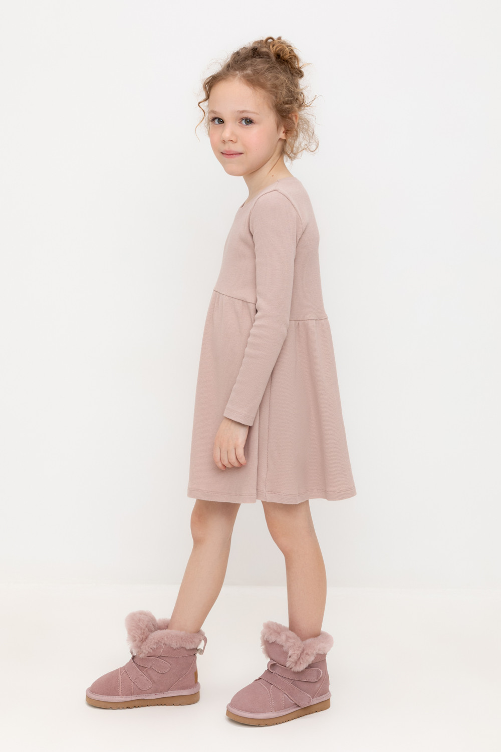 Платье для девочки, артикул: КР 5901, цвет: кофейный, фото 3