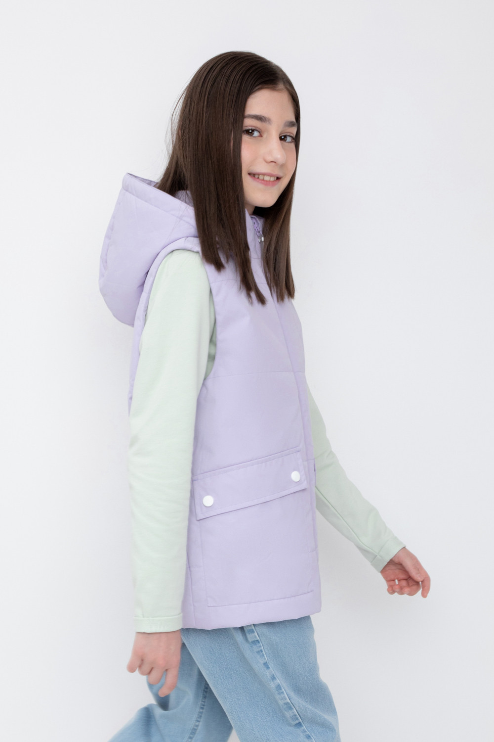 Жилет для девочки, артикул: ВК 35011/8 ГР, цвет: фиолетовый, фото 3