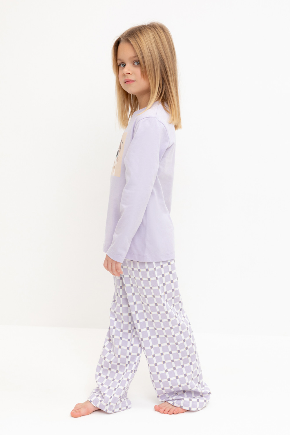 Пижама для девочки, артикул: К 1623, цвет: фиолетовый, фото 3