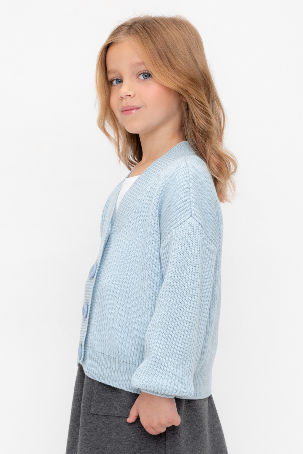 Жакет для девочки, артикул: КВ 30151, цвет: голубой, фото 3