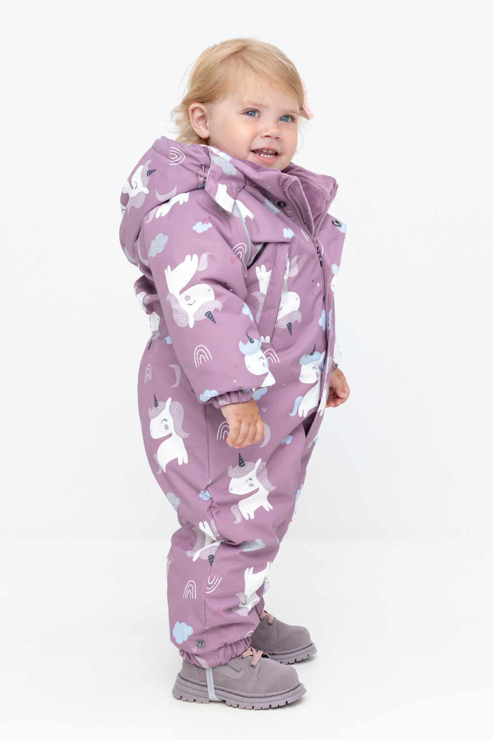 Комбинезоны утепленные для девочки, артикул: ВК 60113/н/6 УЗГ, цвет: фиолетовый, фото 3