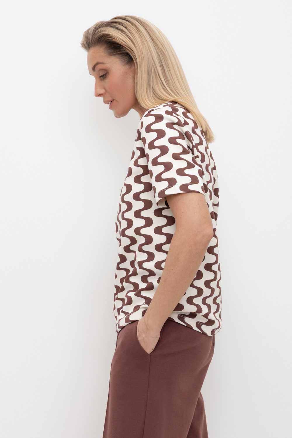 Футболки женские для мам, артикул: ЕВТ 3216, цвет: бежевый, фото 3