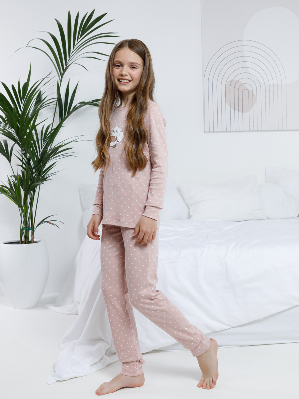 Пижама для девочки, артикул: МП 1621-1, цвет: коричневый, фото 3