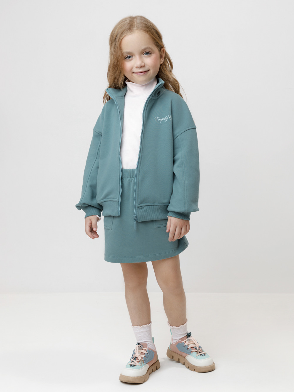 Жакет для девочки, артикул: КР 302817, цвет: бирюзовый, фото 3