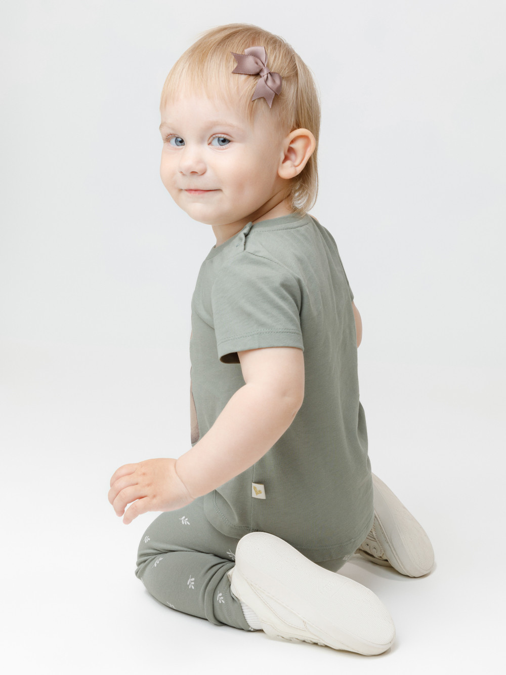 Лосины для девочки, артикул: КР 4321, цвет: хаки, фото 3