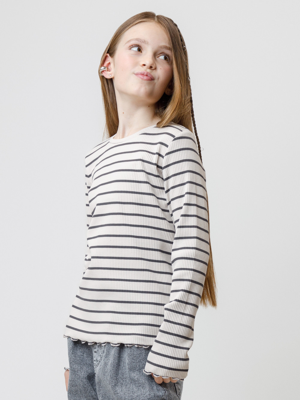 Лонгсливы для девочки, артикул: КР 302820, цвет: сахар, фото 3