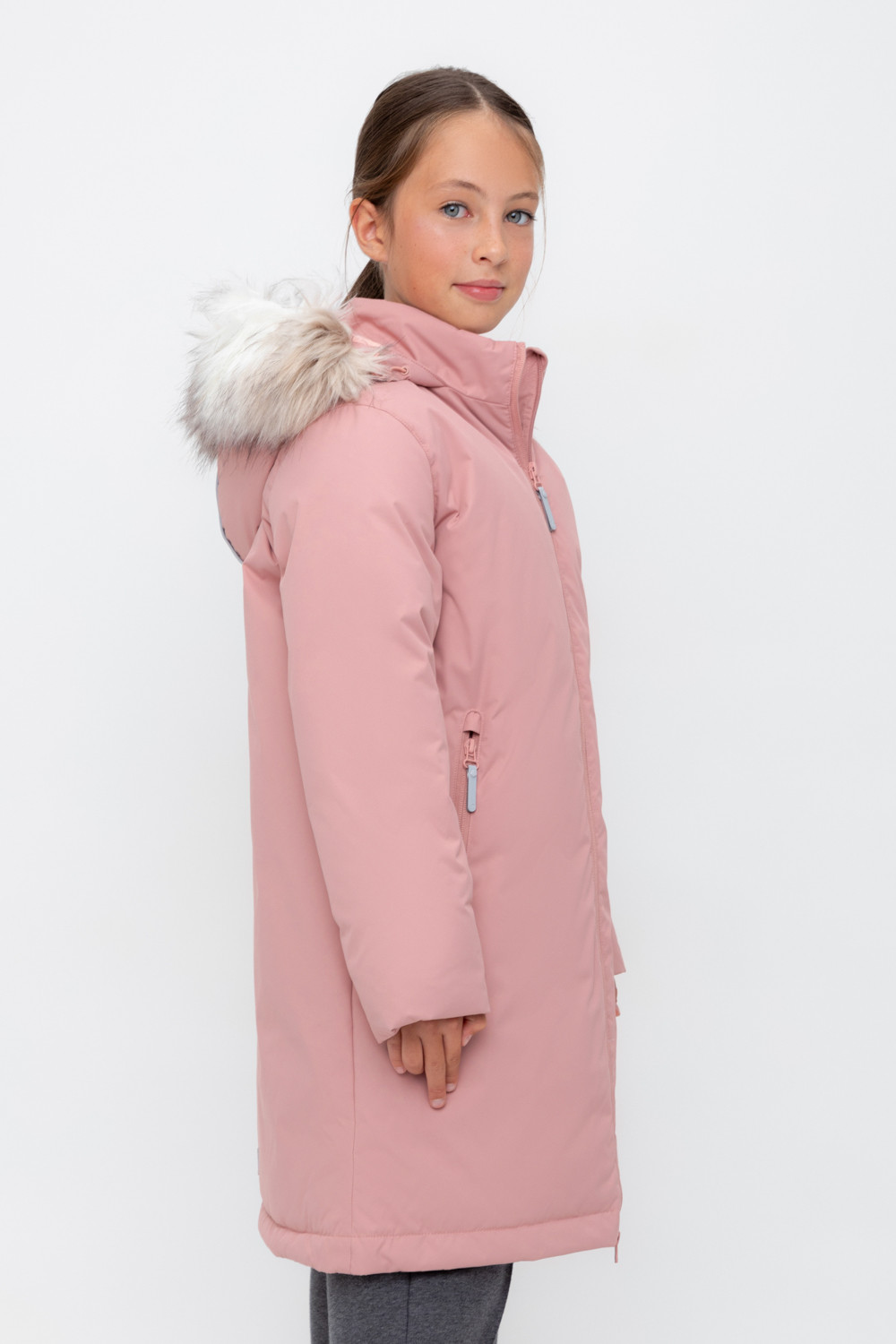 Пальто для девочки, артикул: ВК 34063/4 УЗГ, цвет: светло-розовый, фото 3