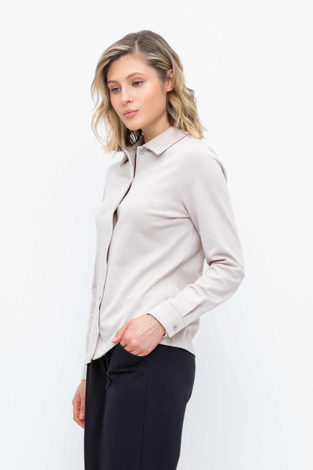 Блузы, рубашки женские для мам, артикул: ЕВТ 3246, цвет: бежевый, фото 3