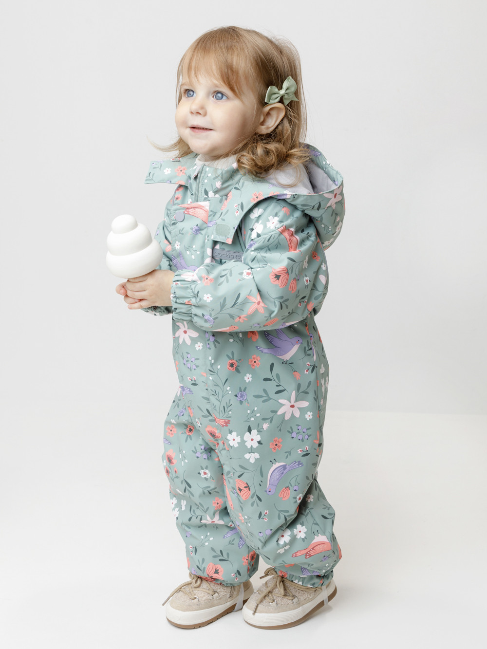 Комбинезоны утепленные для девочки, артикул: ВК 60085/н/1 Ал, цвет: зеленый, фото 2