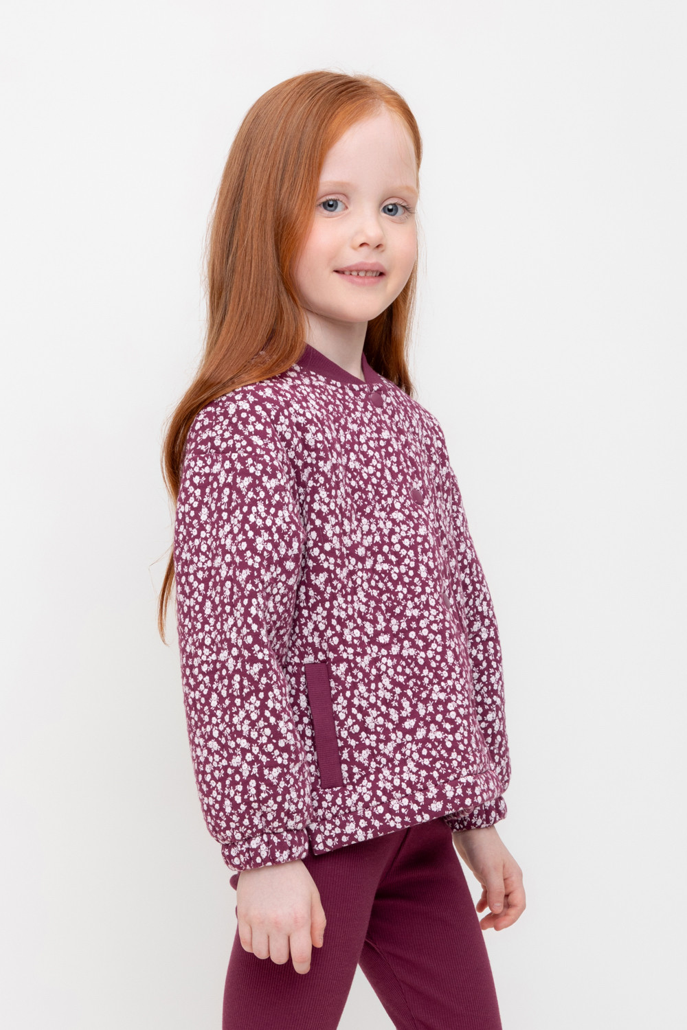 Жакет для девочки, артикул: КР 302574, цвет: бордовый, фото 3