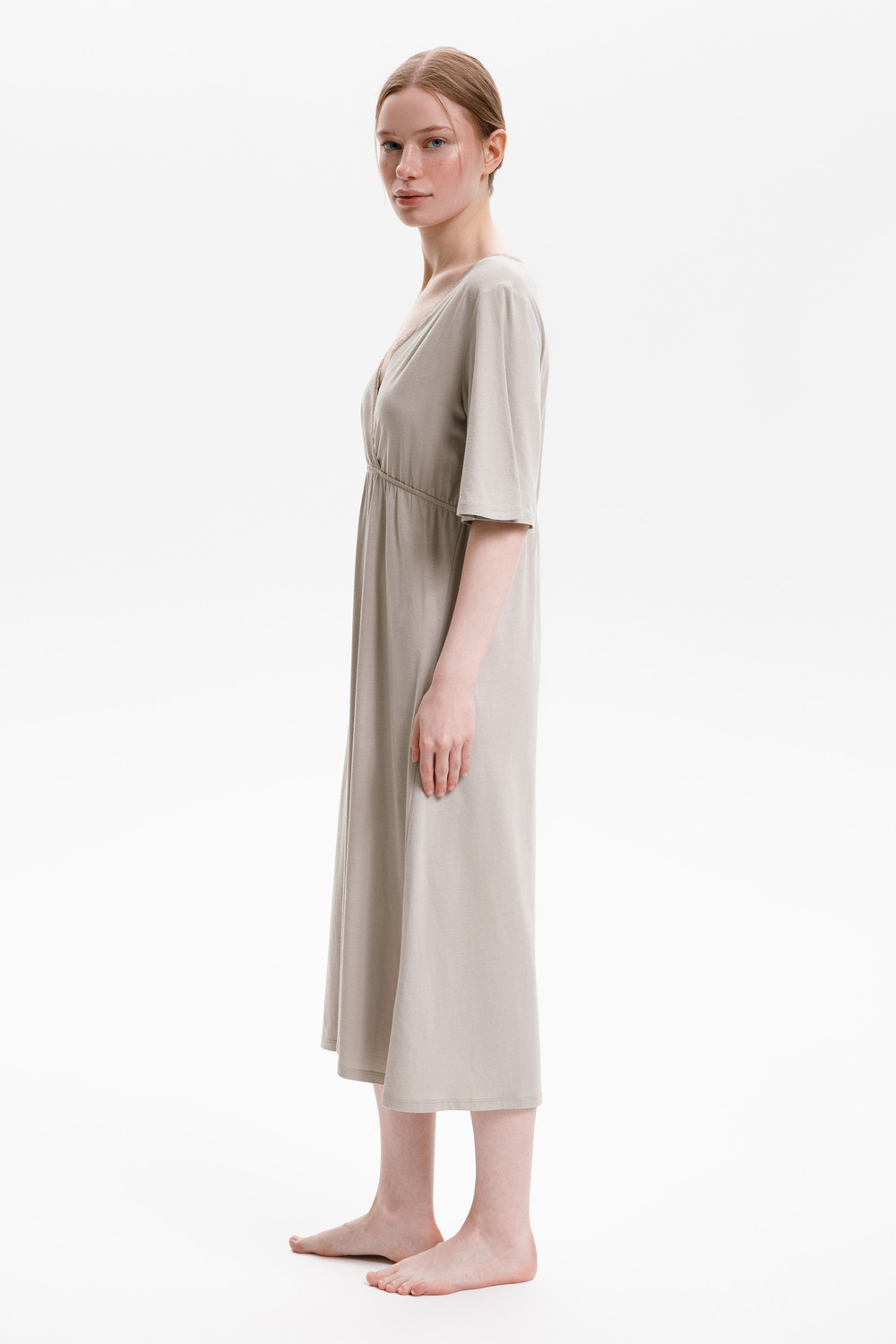 Сорочки ночные женские для мам, артикул: Е 10055, цвет: хаки, фото 3