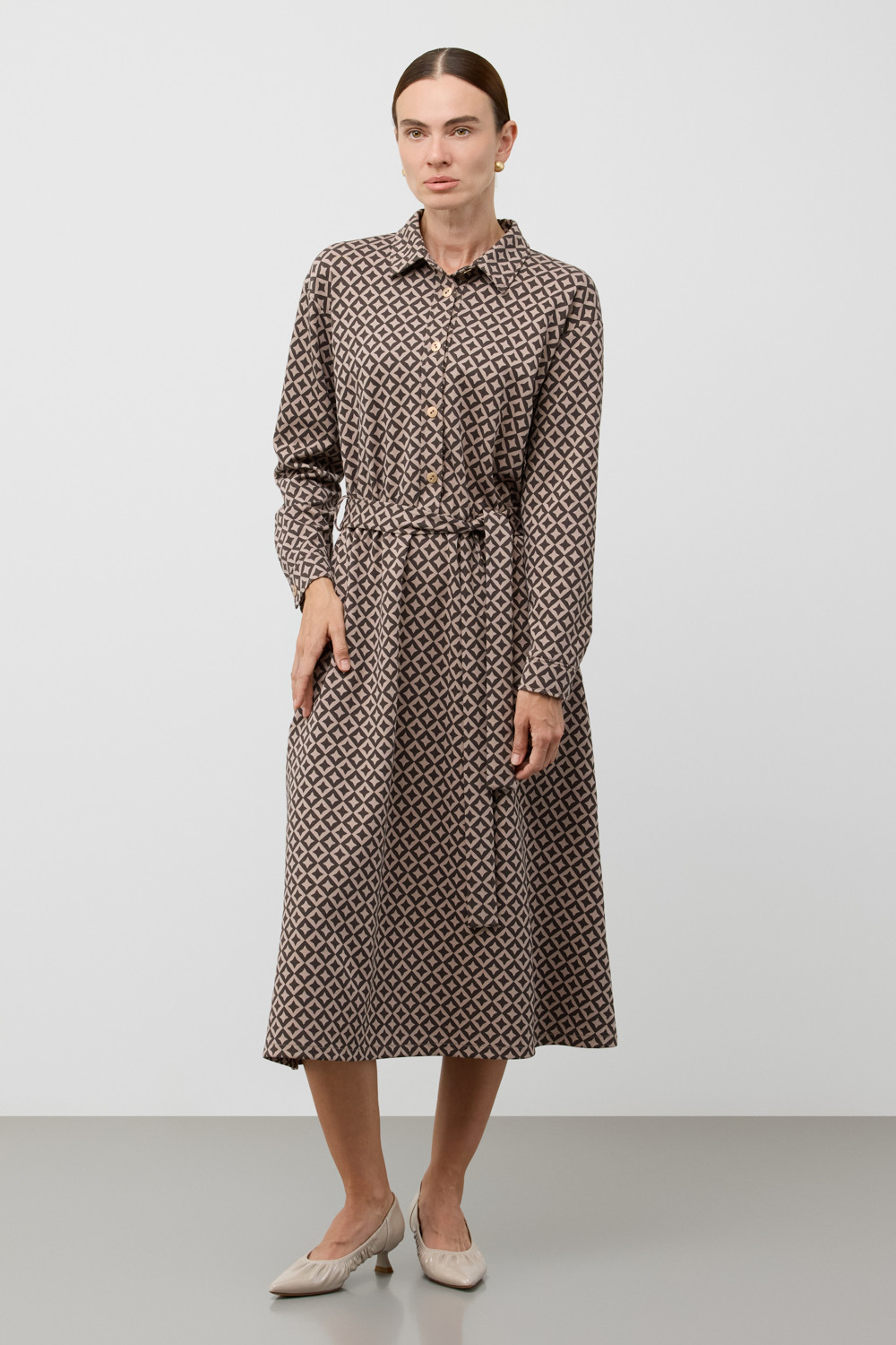 Платья женские для мам, артикул: ЕВТ 5096, цвет: бежевый, фото 3