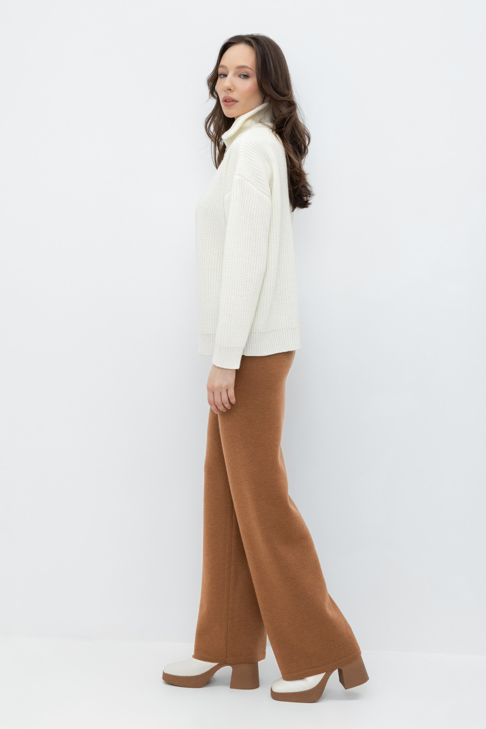 Брюки женские для мам, артикул: ЕВ 416/24ш, цвет: коричневый, фото 3