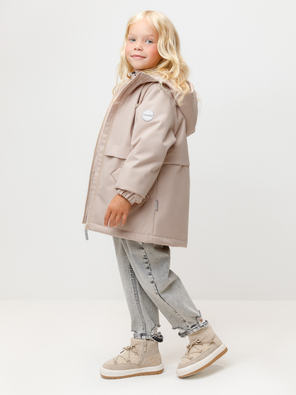 Куртка для девочки, артикул: ВК 32179/2 УЗГ, цвет: светло-бежевый, фото 3