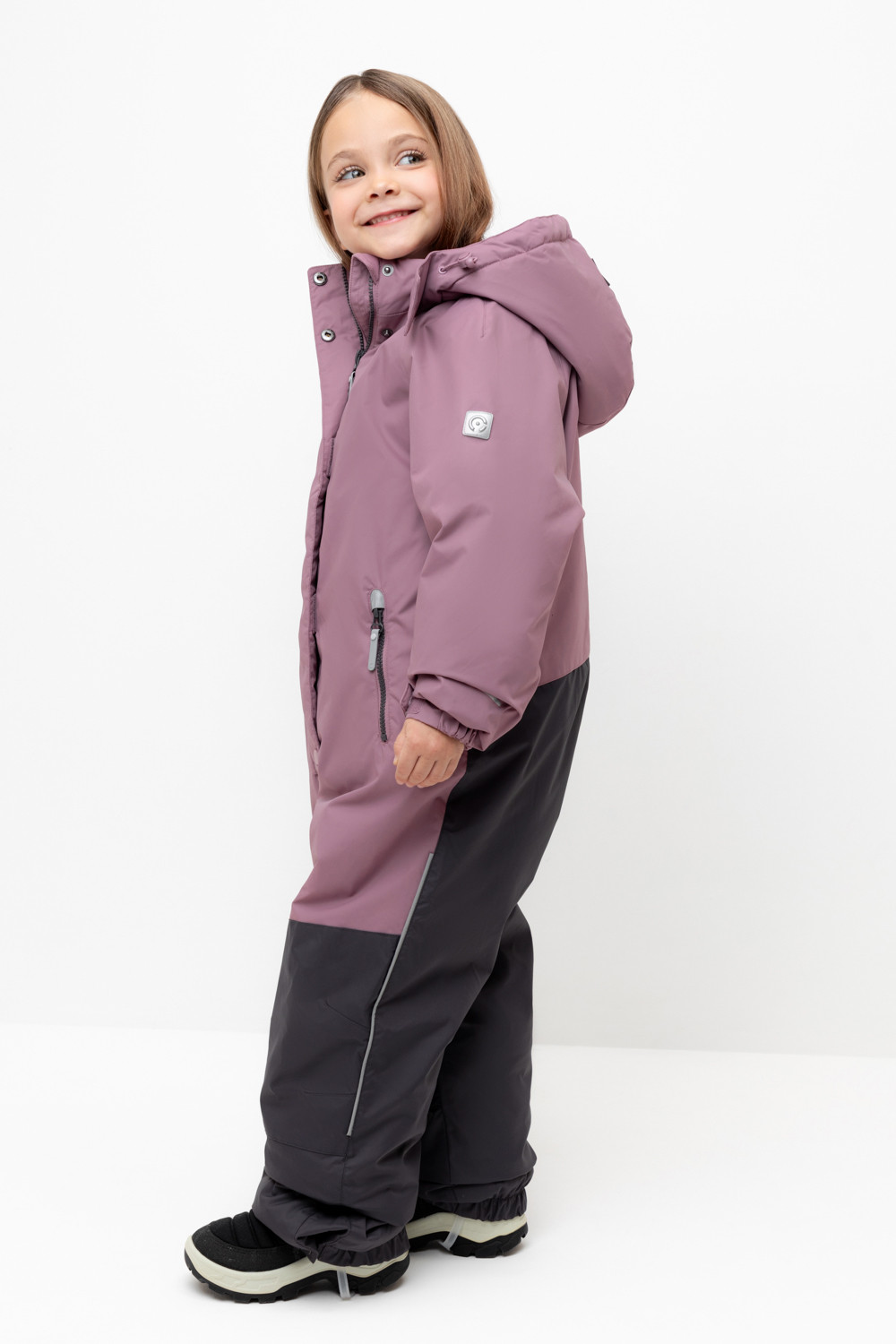 Комбинезоны утепленные для девочки, артикул: ВК 60122/1 ГР, цвет: фиолетовый, фото 3