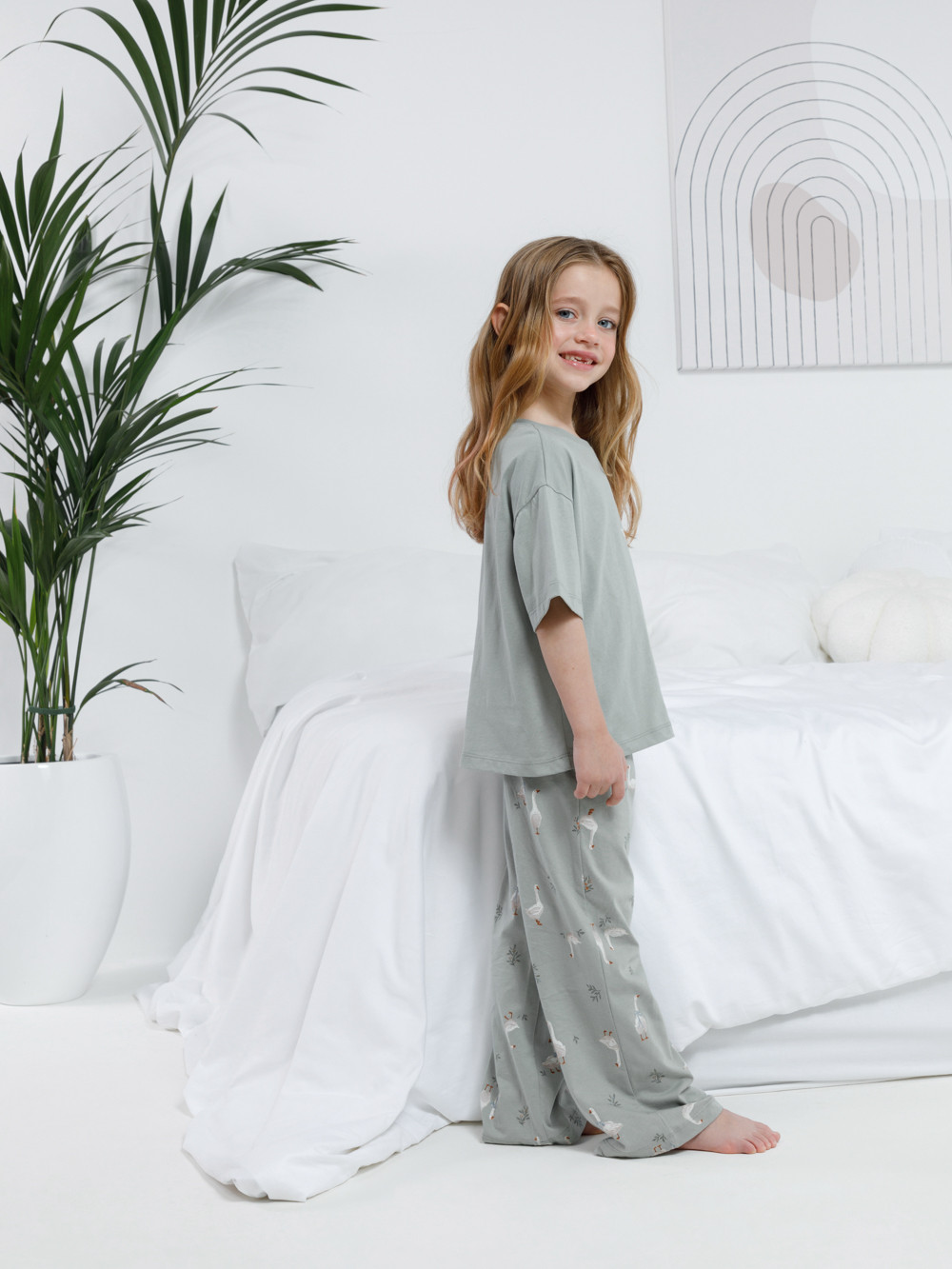 Пижама для девочки, артикул: МП 1657, цвет: зеленый, фото 3