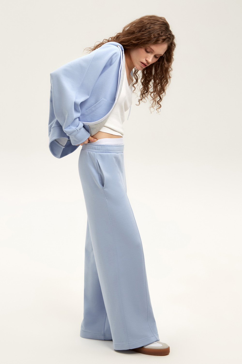 Брюки женские для мам, артикул: ЕВТ 4149, цвет: голубой, фото 3
