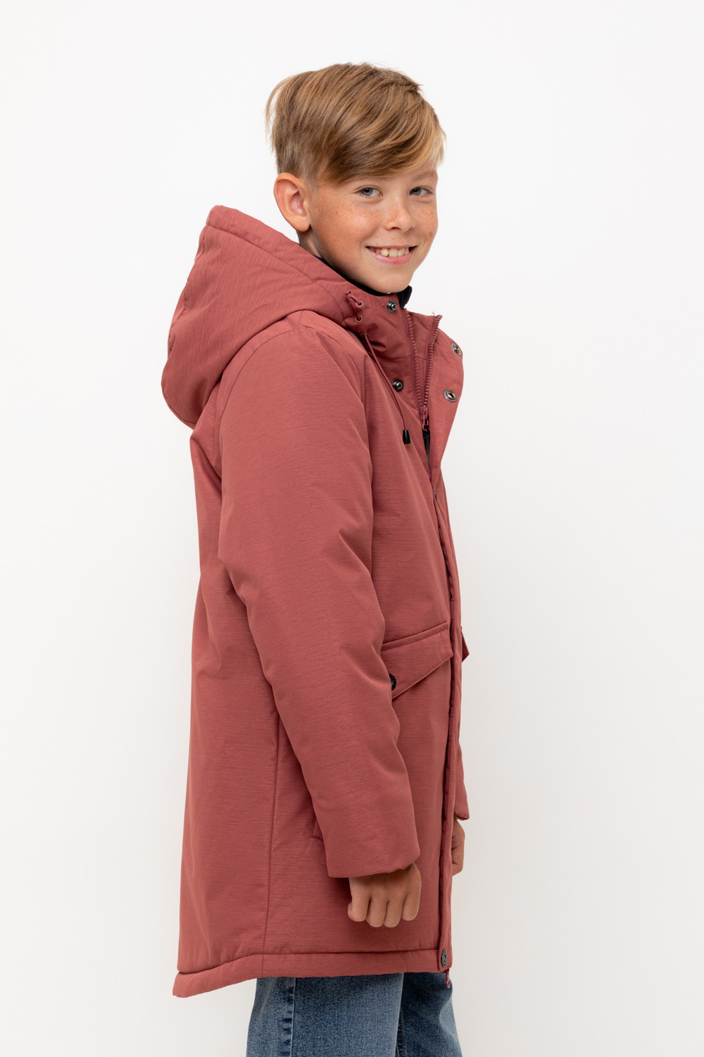 Пальто, плащи для мальчика, артикул: ВК 36097/2 ГР, цвет: коричневый, фото 3