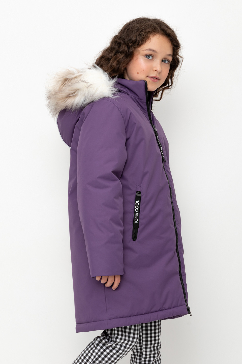 Пальто для девочки, артикул: ВК 38109/1 УЗГ, цвет: фиолетовый, фото 3