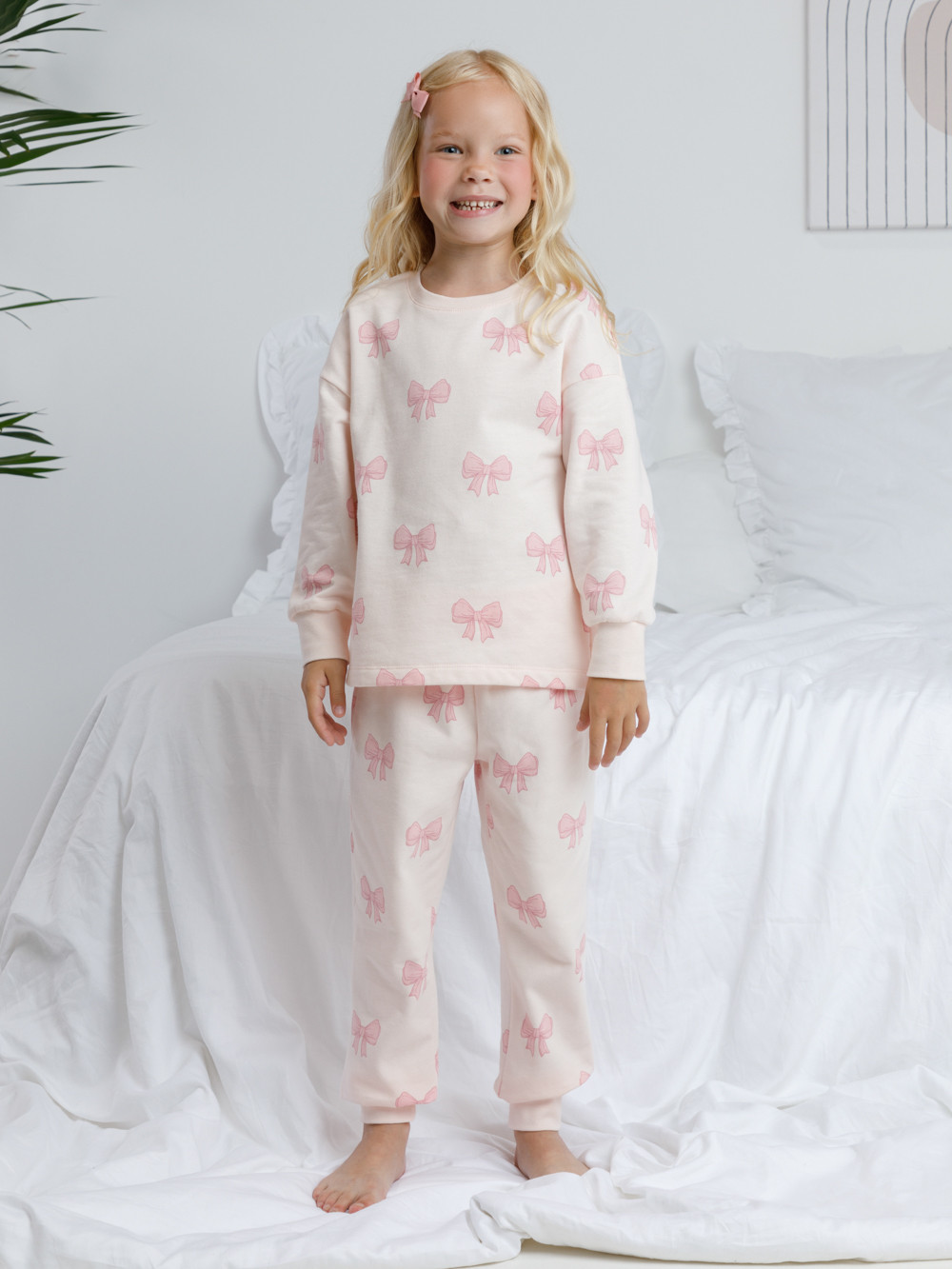 Пижама для девочки, артикул: К 1587, цвет: розовый, фото 3