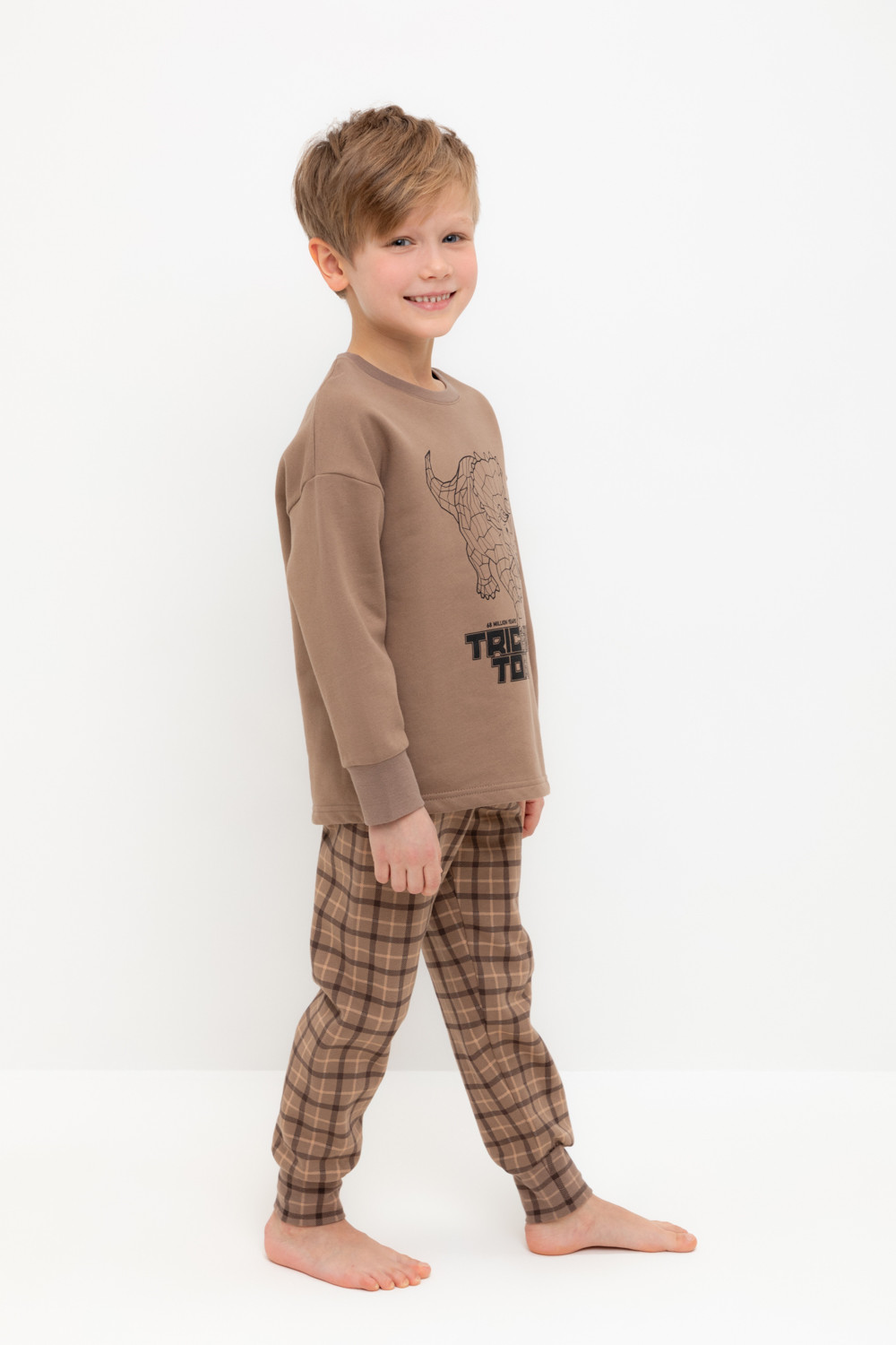 Пижама для мальчика, артикул: К 1567, цвет: коричневый, фото 3