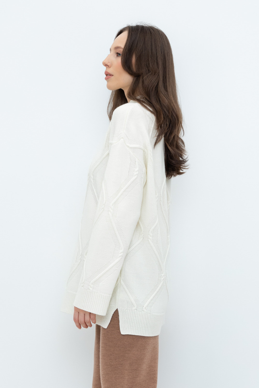 Джемперы женские для мам, артикул: ЕВ 30178/ш, цвет: бежевый, фото 3