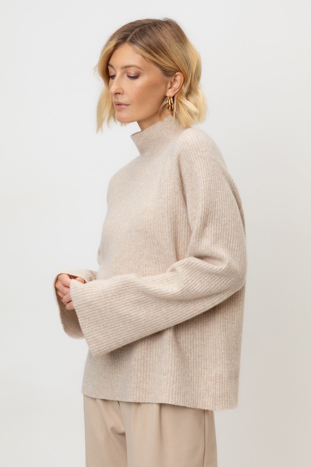 Джемперы женские для мам, артикул: ЕВ 30179/ш, цвет: бежевый, фото 3