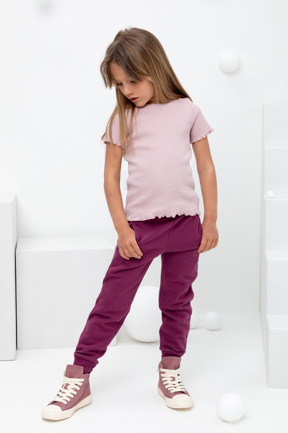 Брюки для девочки, артикул: КР 400588, цвет: фиолетовый, фото 3