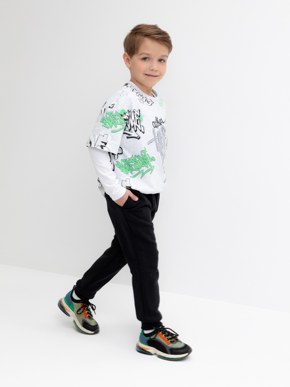 Брюки для мальчика, артикул: КР 400583, цвет: черный, фото 2