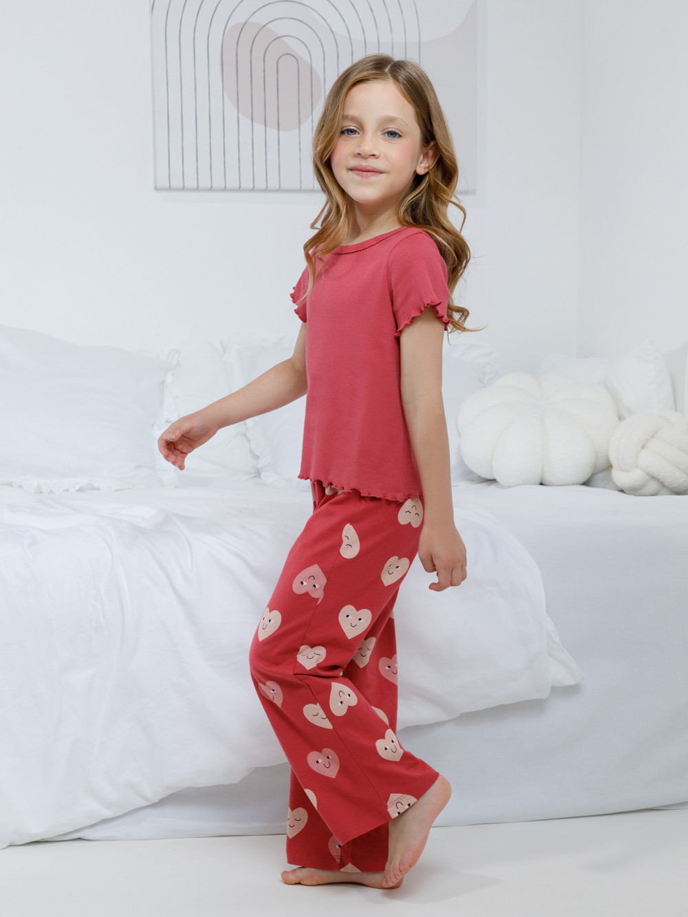 Пижама для девочки, артикул: МП 1659, цвет: бордовый, фото 3
