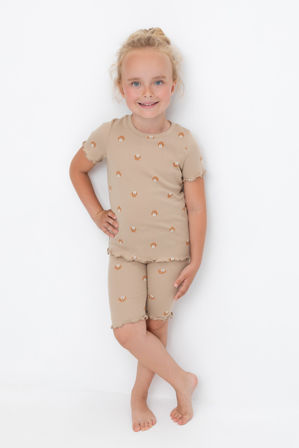Пижама для девочки, артикул: К 1632, цвет: бежевый, фото 3