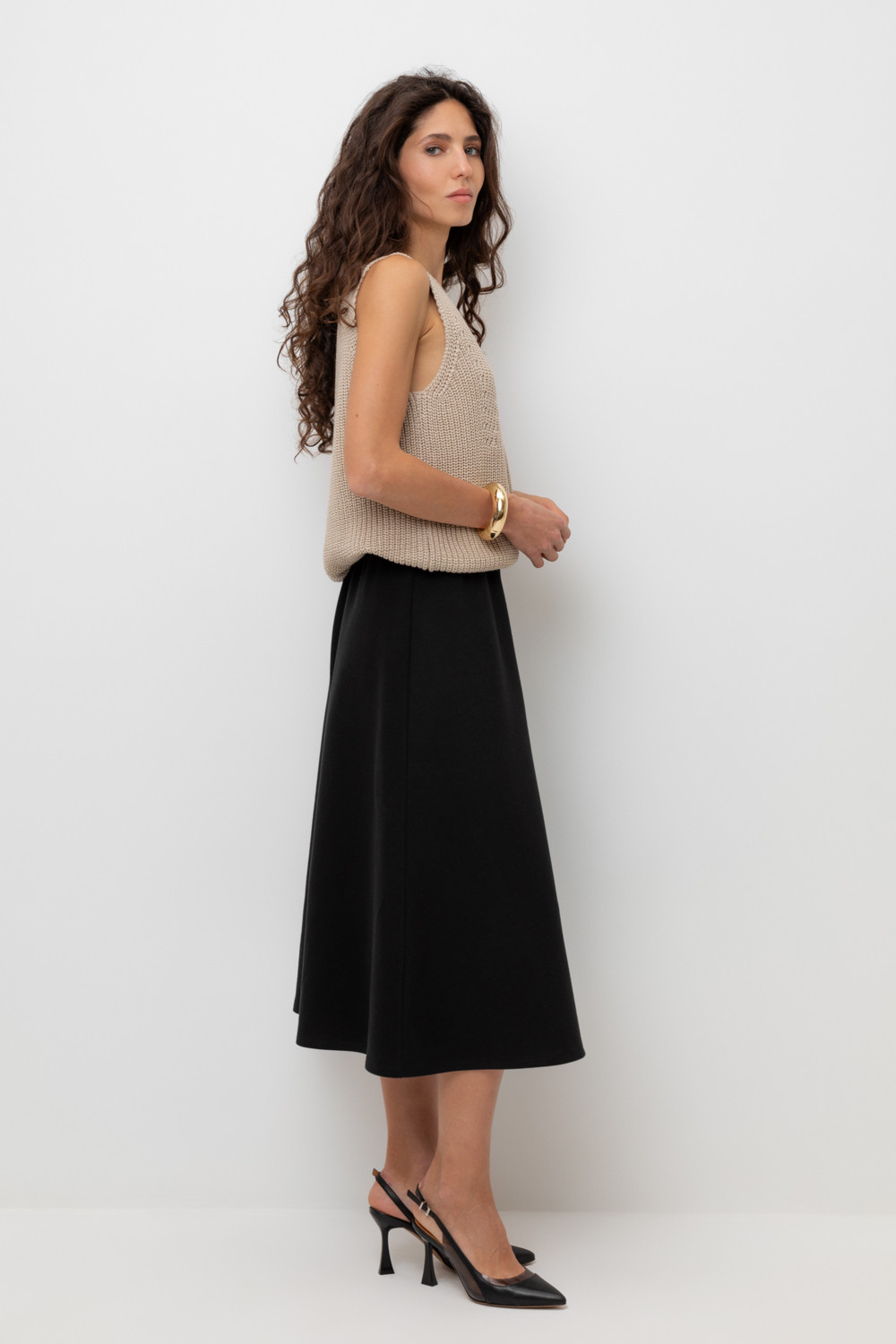 Юбки женские для мам, артикул: ЕВТ 7028, цвет: черный3, фото 3