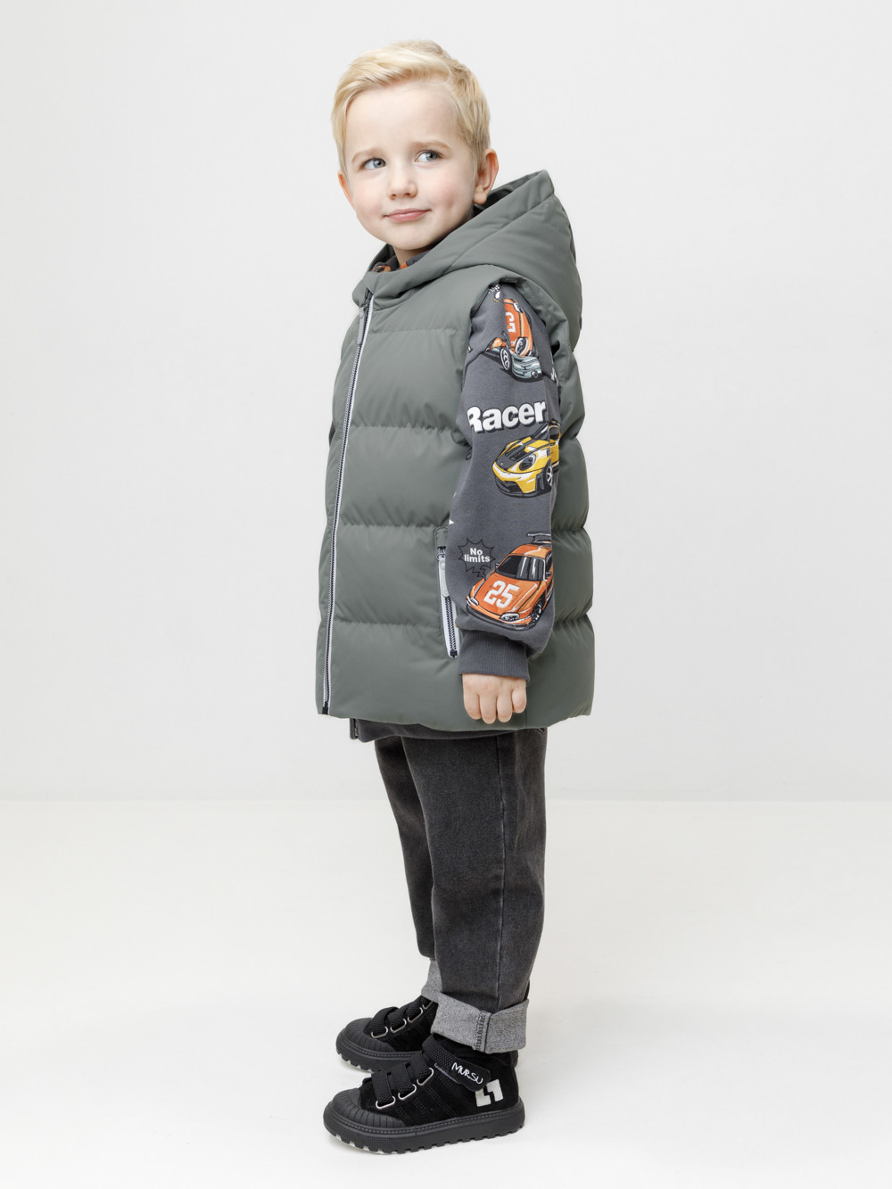 Жилеты для мальчика, артикул: ВК 35022/4 ГР (98-128), цвет: хаки, фото 3