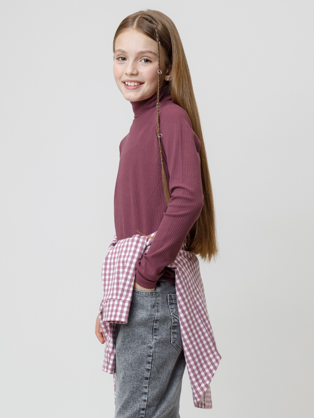 Водолазки для девочки, артикул: КР 302886, цвет: бордовый, фото 3